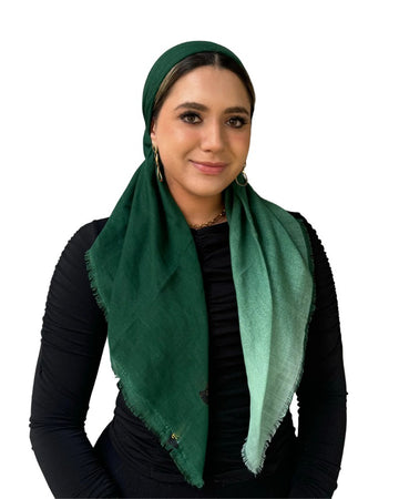 TYED Green Ombre Pre-tied Bandanna with Velvet Grip Myselflingerie.com